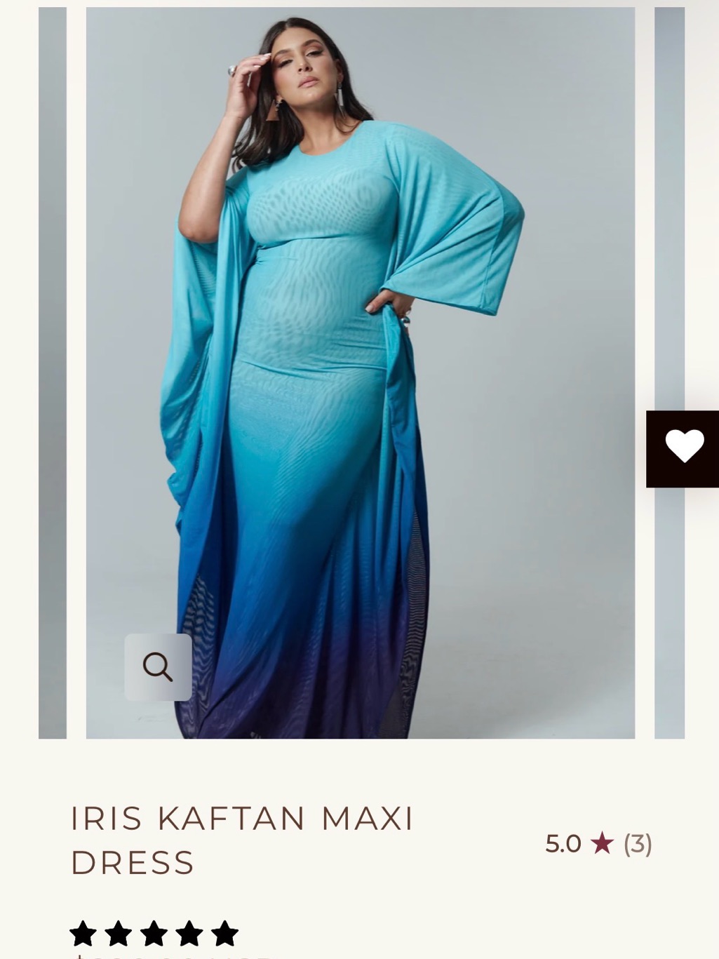 Ofuure Ombre Aqua To Navy Maxi Dress With Cape Sleeves — image 2 of 3